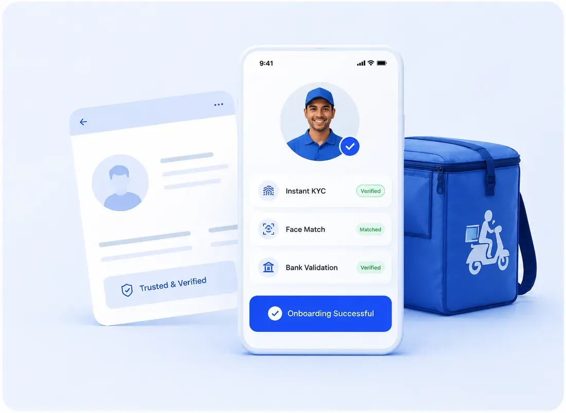 Delivery partner identity verification on a mobile phone